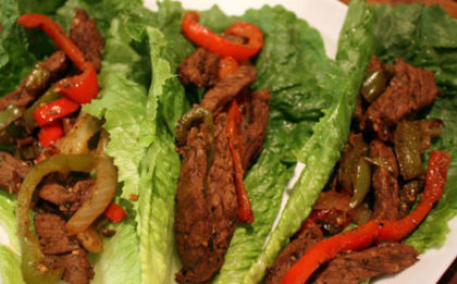 Pork and Chicken Fajita Lettuce Wrap (Ideal Protein)
