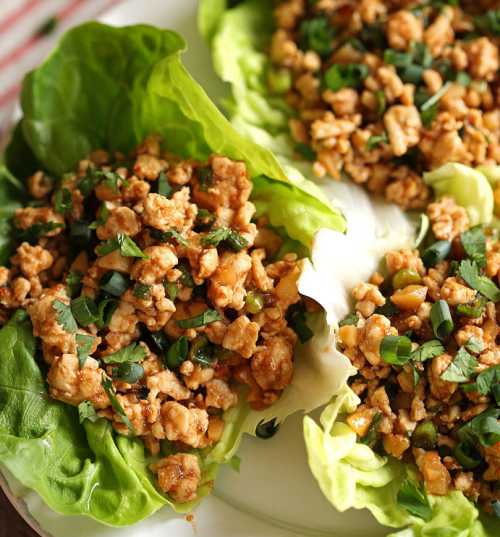 Thai Peanut Turkey Lettuce Wraps / Vegetarian Thai Lettuce Wraps with Peanut Sauce - To make the peanut sauce, whisk together peanut butter, soy sauce, lime juice, brown sugar, chili garlic sauce and ginger in a small bowl.