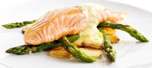 Salmon with Tomato Cream Sauce and Asparagus – What's For Supper
